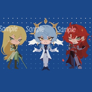Honkai Star Rail Acrylic Charms / Keychains - Argenti  ·  Luocha  ·  Sunday