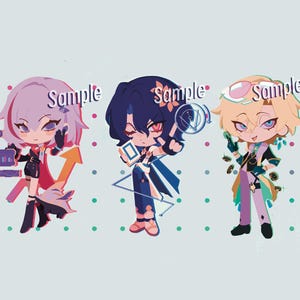 Honkai Star Rail Acrylic Charms / Keychains - Aventurine  ·  Dr. Ratio ·  Topaz