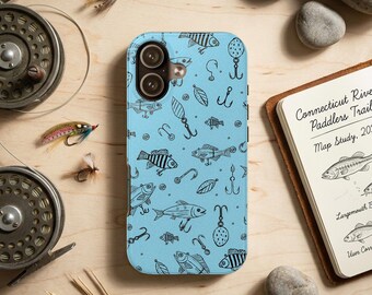 Fishing Lure Pattern Phone Case | Rugged Protection | Angler Accessory