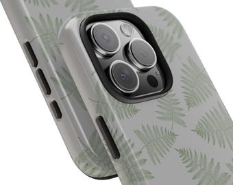 Green Fern Pattern Phone Case: Durable Botanical Design