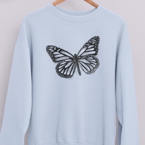 Butterfly Sweatshirt: Hand-Drawn Insect Graphic Crewneck
