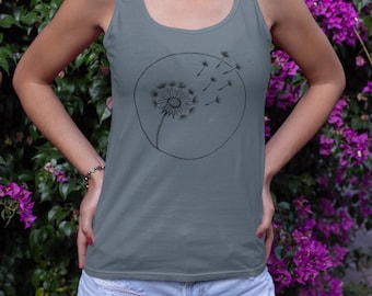Regata Dandelion Racerback: Moda Boho Feminina de Verão