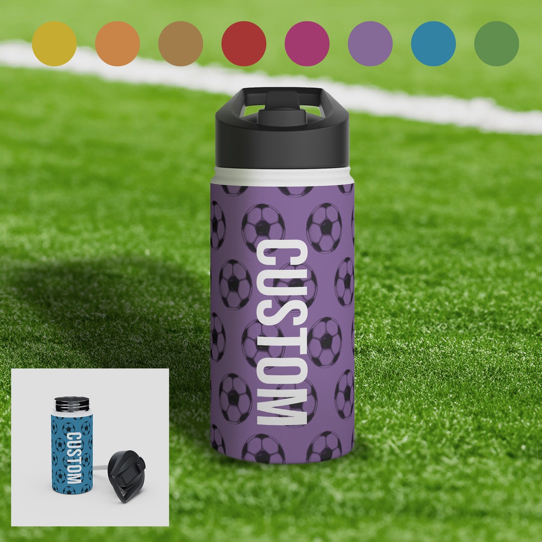 Personalized Soccer Water Bottle: Stainless Steel, Custom Name - Etsy