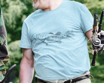 Largemouth Bass Graphic Tee: Angler Gift, Unisex Cotton Fishing Shirt