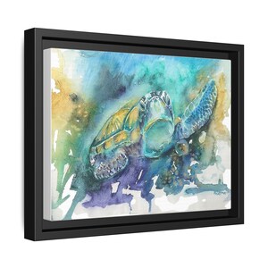 Ocean-Inspired Canvas Art Print, Sea Turtle Decor, Coastal Home Decoration, Gift for Beach Lovers, Wildlife Wall Art