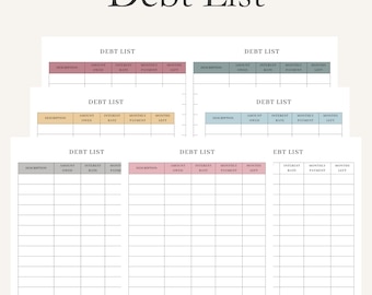 Pay Off Debt Plan Printable Payment Debt Tracker Loan Tracker Expense Digital Repayment Plan Debt Breakdown Debt Checklist Financial Tracker