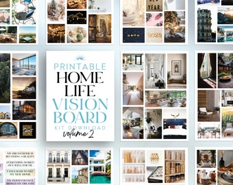 Home Life Printable Vision Board Images Digital Download Manifest Dream House with Positive Affirmations PDF for Women: Volume 2