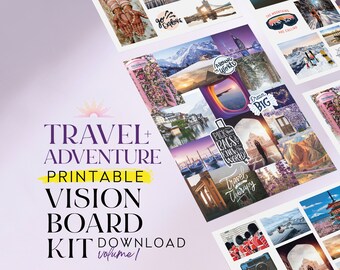 Travel Vision Board Kit: Adventure Images & Affirmations (Digital Download)