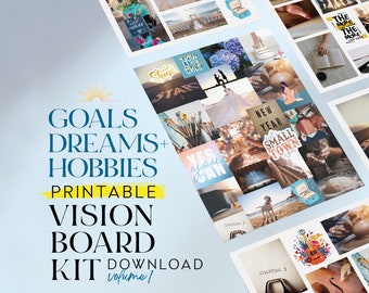 Vision Board Printable: Goals, Dreams, Hobbies (Digital Download)