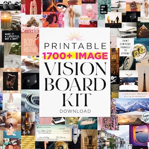 Stampabile 1700+ immagini TUTTO NEGOZIO Vision Board Bundle Download digitale immediato Manifesta la felicità con affermazioni citazioni PDF per le donne