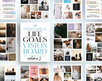 Life Goals Vision Board Images: Printable Affirmations (Digital Download)