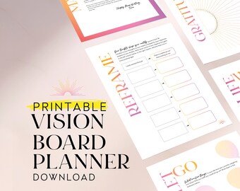 Vision Board Planner PDF: Dream Manifestation Kit (Digital Download)