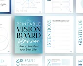 Printable Vision Board Planner, Manifestation Kit (Digital PDF)