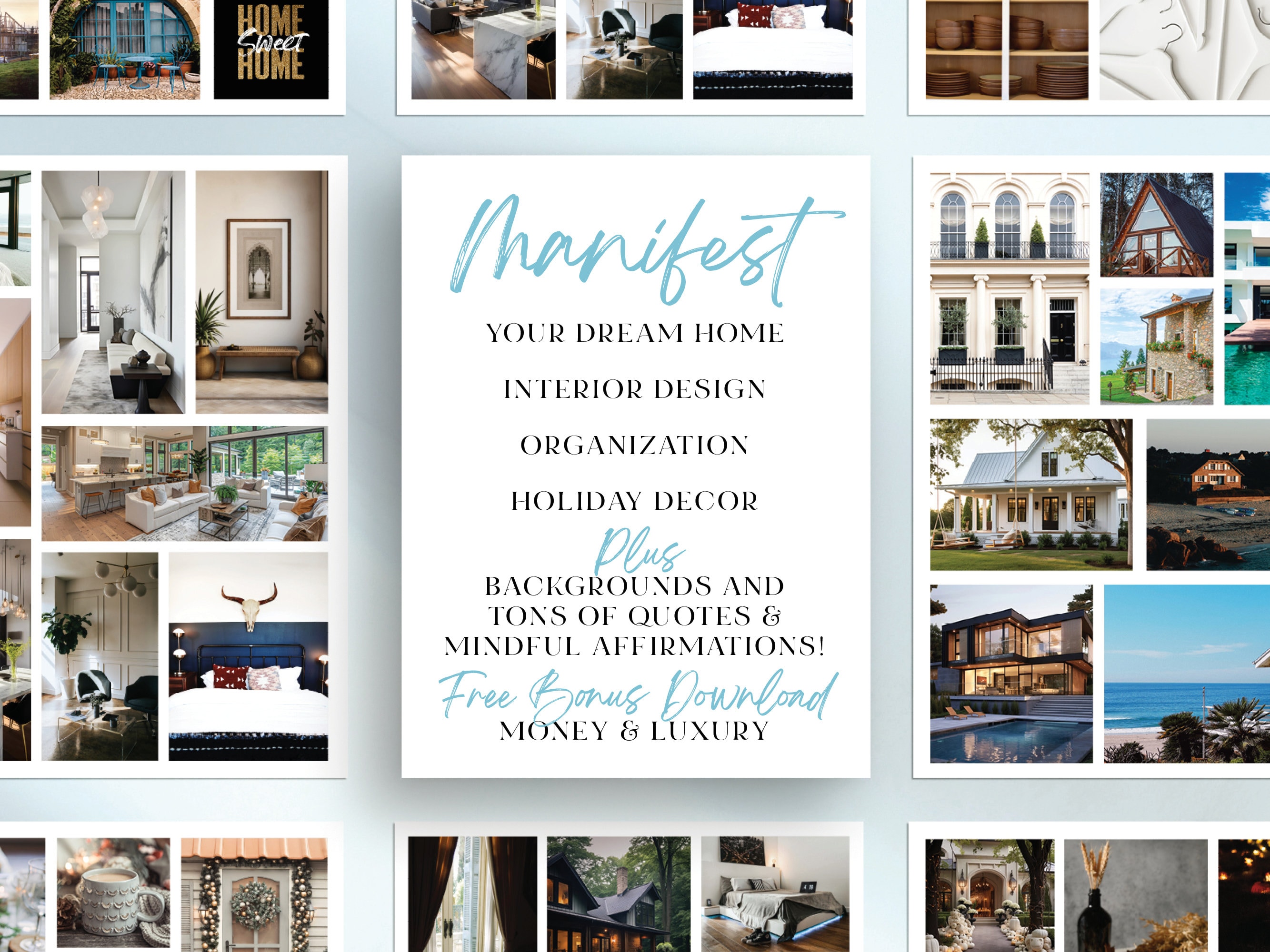 Home Life Printable Vision Board Images Digital Download Manifest Dream ...