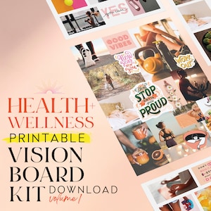 Wellness Printable Vision Board Images Digital Download Manifest Healthy Lifestyle with Positive Affirmations PDF for Women: Volume 1