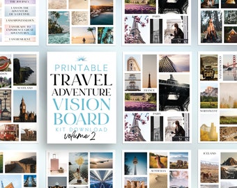 Travel Printable Vision Board Images Digital Download Manifest Adventure with Positive Affirmations PDF for Women: Volume 2
