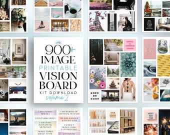 Printable Vision Board Images BUNDLE Digital Download Manifest Happiness Minimalist Positive Affirmations Quotes PDF for Women Volume 2