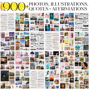 Druckbare Vision Board Bilder BUNDLE Sofortiger digitaler Download Manifestiertes Glück mit positiven Affirmationen Zitate PDF für Frauen: Band 1