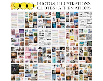 Vision Board Images: 900+ Manifestation Photos, Quotes (Digital Download)