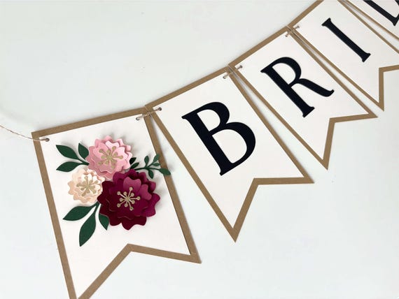 Bride to Be Banner, Fall in Love Wedding Decor, Floral Bridal Shower Sign, Engagement Party Garland, She Said Yes Flower Banner,