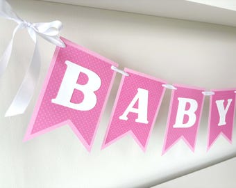 Baby Shower Banner, Baby Girl Shower Decor, Welcome Baby Shower Sign, It's A Girl Sign, Gender Reveal Banner, Oh Baby Banner