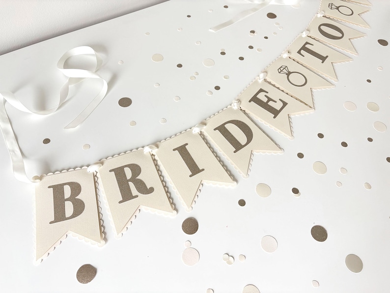 Bride to Be Banner, Bridal Shower Garland, Wedding Shower Sign, Bachelorette Party Decor, She Said Yes Sign, Engagement Party Garland image 6