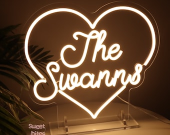 Custom Free Standing Neon Sign, Personalized Table Neon Sign, Business Neon Sign, Office Desk Plate, Table Name Sign, Reception Desk Decor