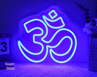 Om Buddha neon sign,Meditation decor,Yoga wall decor,Om wall art,Spiritual peace sign,Home gym decor,Mental health sign,Buddha symbol gifts