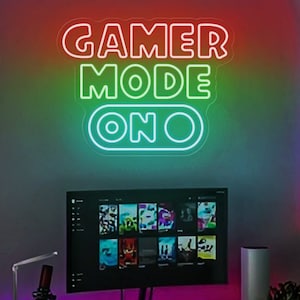 Gamer Mode On Neon Sign,Game Room Neon Sign,Gamer Gift,Gaming Wall Art,Gift for Boyfriend,Game Room Decor,Gift for Gaming Enthusiasts
