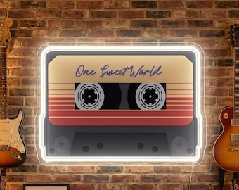 Custom Cassette Tapes Neon Sign, Personalized Mixtapes Decor, 80s 90s Retro Wall Decor, Cassette Tape Art, Music Lover Gifts, Music Wall Art