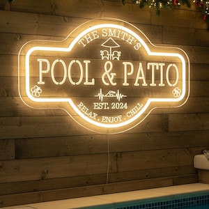 Personalisierte Neon Leuchtreklame: Wasserfeste Terrasse Dekor