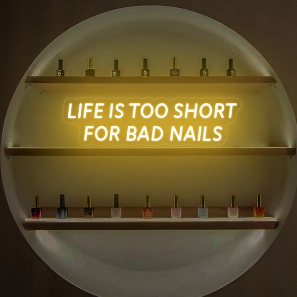 Life Is Too Short For Bad Neon Sign,Beauty Salon Wall Art,Coffee Shop Sign,Custom Business Store Sign,Beauty Studio Sign,Salon Neon Sign