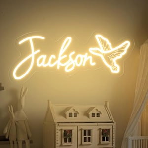 Custom Duck Name Neon Sign, Cutsom Nursery Name Sign, Nursery Duck Sign, Hunting Nursery Theme Decor, Goose Rom Decor, GIft for kids