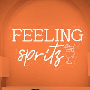 Feeling Spritz Cocktail Neon Sign, Dekoracja ścienna do pokoju koktajlowego, Aperol Spritz, Koktajl Aperol Spritz Neon Light, Prezenty dla miłośników Spritz, Neon Bar Sign