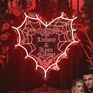 Custom Gothic Wedding Mirror Neon Sign,Gothic Mirror,Goth Lover Gift,Gothic Wedding Sign,Dark Romance Couple Gift,Alternative Wedding Decor