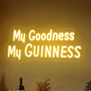 My Godness My Guinness Neon Sign, Beer Bar Kitchen Decor, Guinness Time Neon Sign,Bar Decor, Birthday Gifts For Him,Man Cave Neon Sign Decor