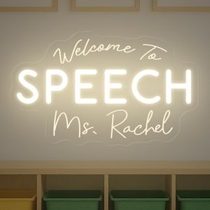 Personalisierte Speech Klassenzimmer Wanddekoration, Willkommen bei Speech Leuchtreklame, Logopädie Zeichen, Sprachlehrer Geschenk, Therapie Klassenzimmer