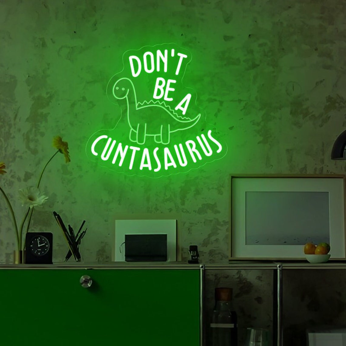 Don't Be A Cuntasaur Funny Dinosaur Decal Vinyl Sticker|Cars Trucks Vans Walls Laptop|White | 5.5 X 5.0 In |DUC2123 - Foto 5