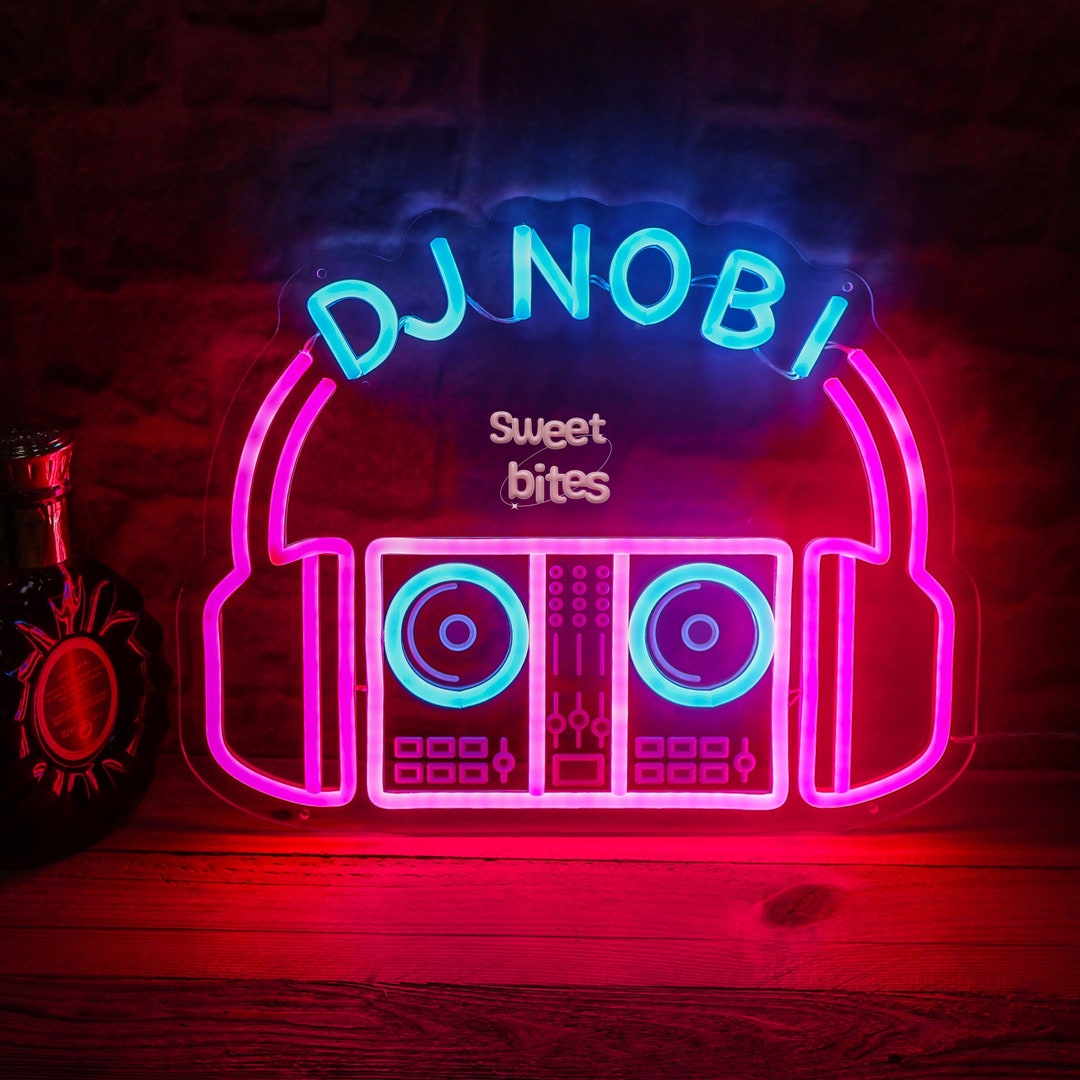 Custom DJ Name Neon Sign,dj Headphone Sign,personalized Bar LED Sign,name Neon Sign,studio Wall