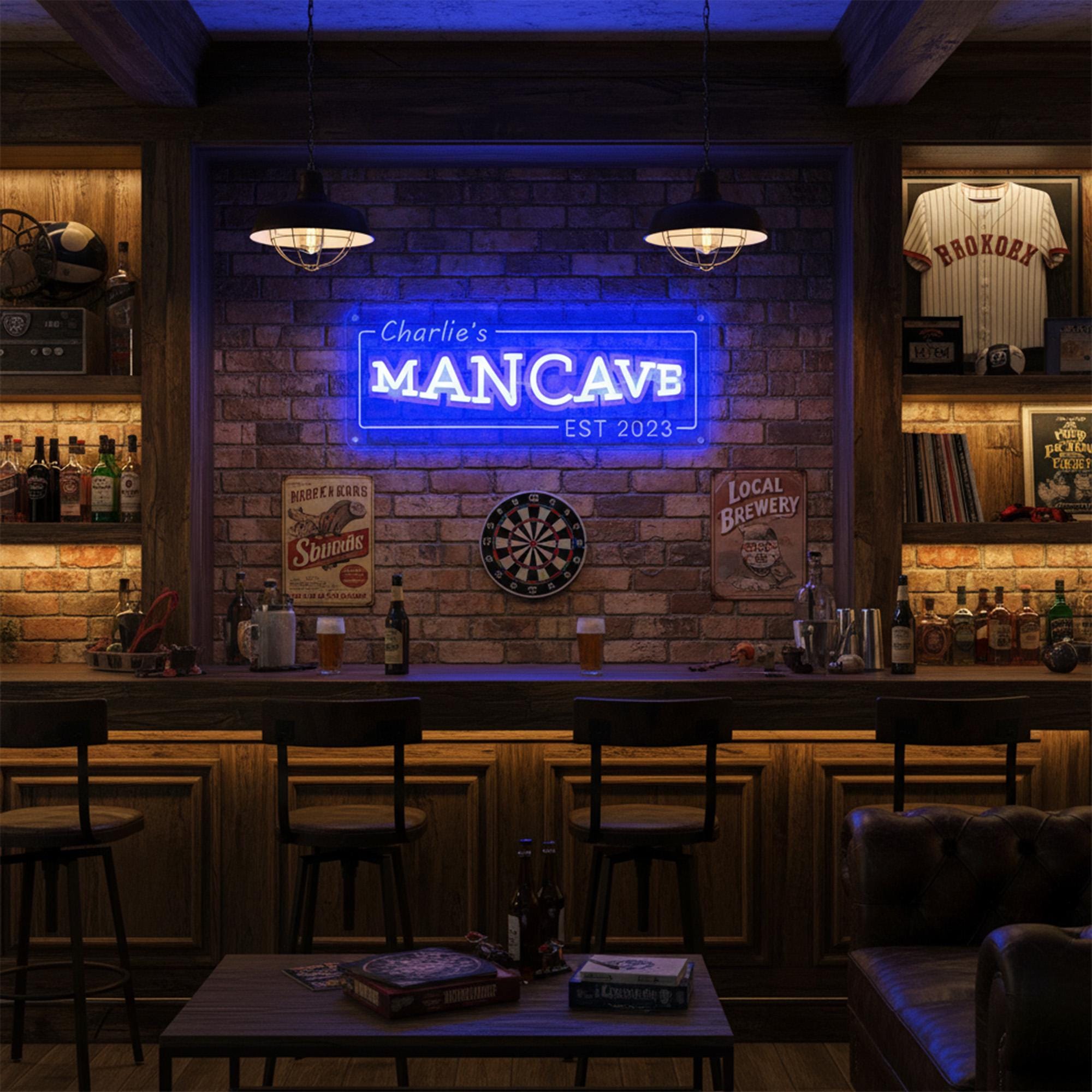Custom Man Cave LED Neon Sign: Personalized Home Bar Decor - Etsy