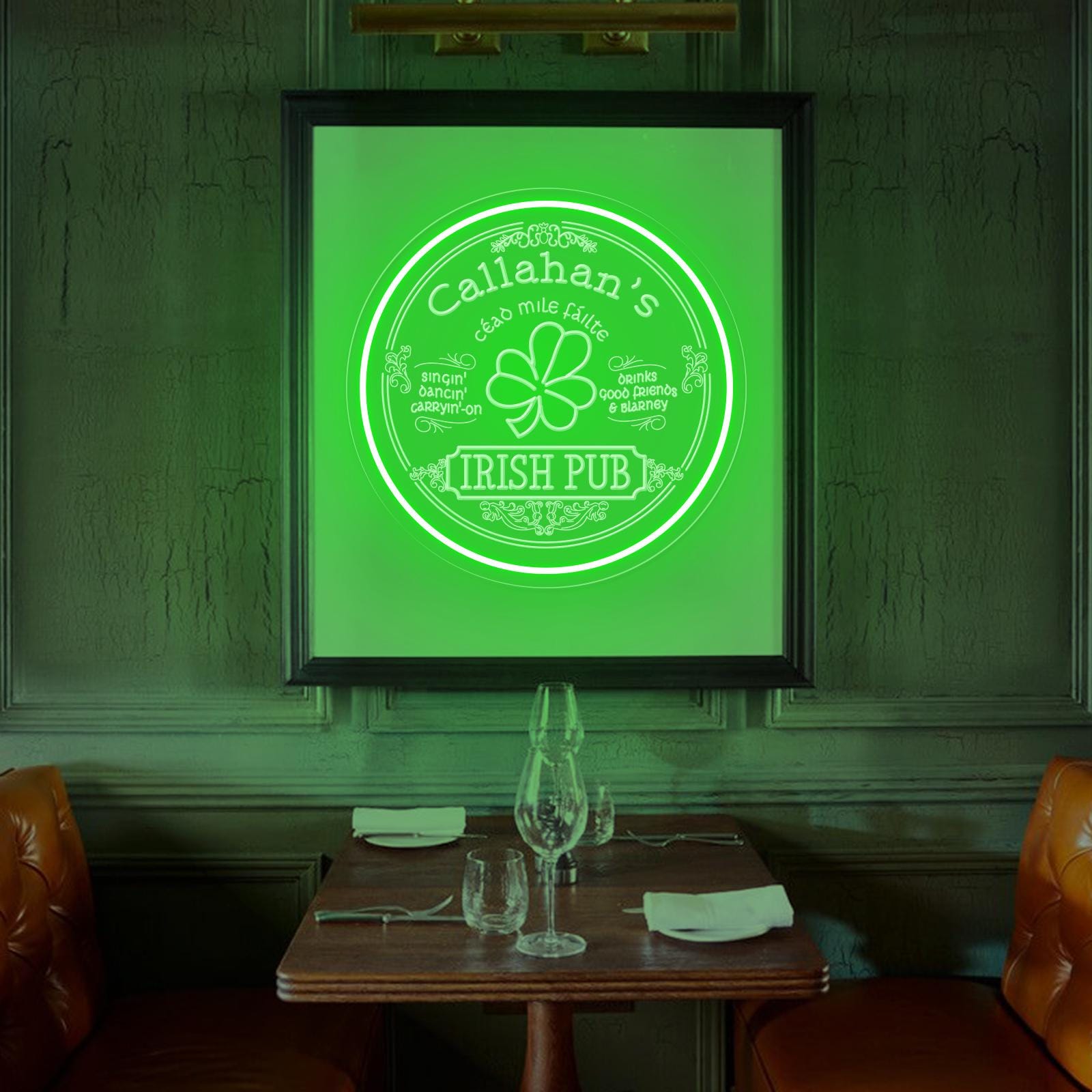 Insegna al neon personalizzata per pub irlandese, bar irlandese con whisky, applique da parete per pub con whisky irlandese, insegna decorativa irlandese, insegna per bere irlandese, regalo per la festa del papà