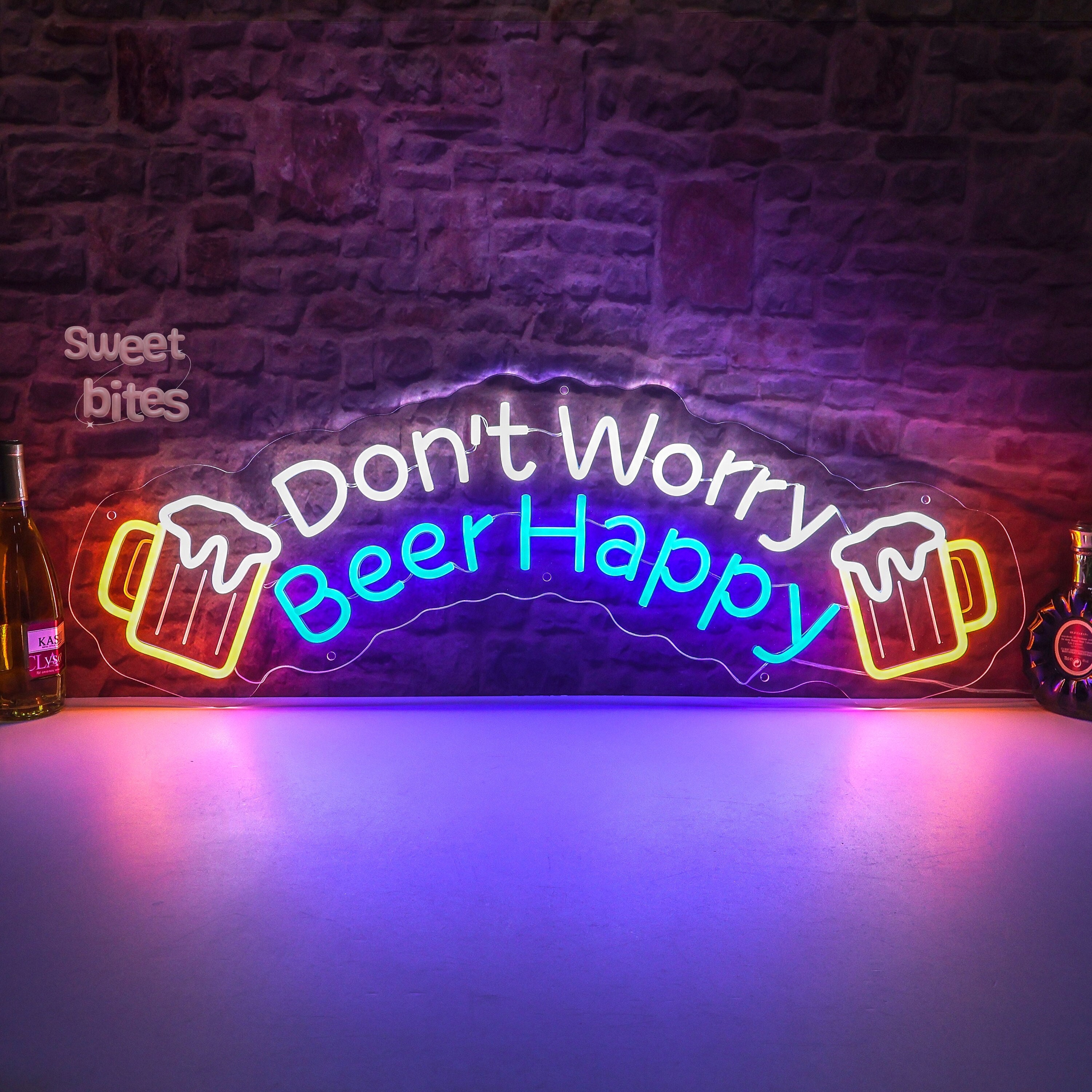 Don't Worry Beer Happy Neon Sign,drinking Bar Light Sign,home Bar Wall