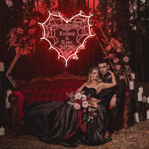 Custom Gothic Wedding Mirror Neon Sign,Gothic Mirror,Goth Lover Gift,Gothic Wedding Sign,Dark Romance Couple Gift,Alternative Wedding Decor