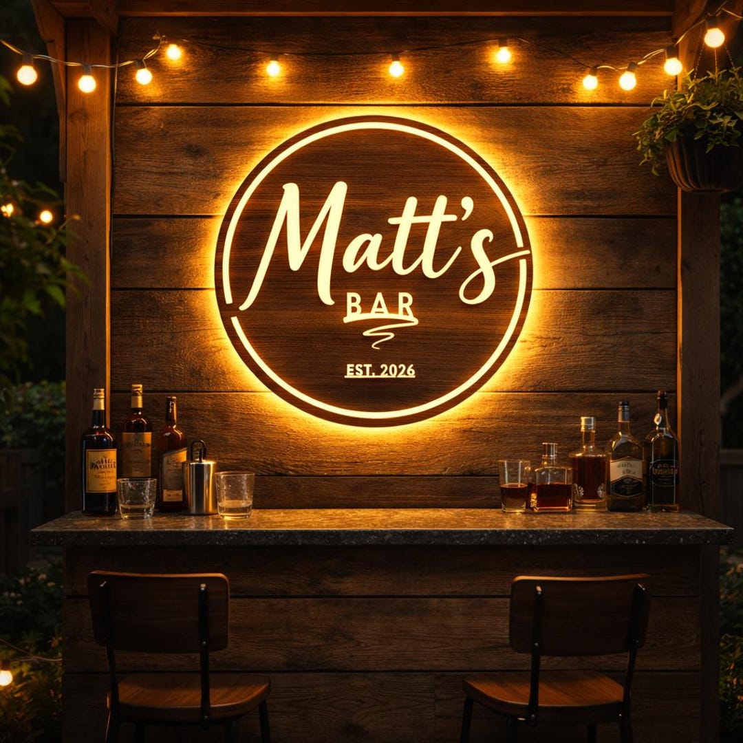 Custom Bar LED Lightbox, UV Print Home Bar LED Neon Light, Cocktail Man ...