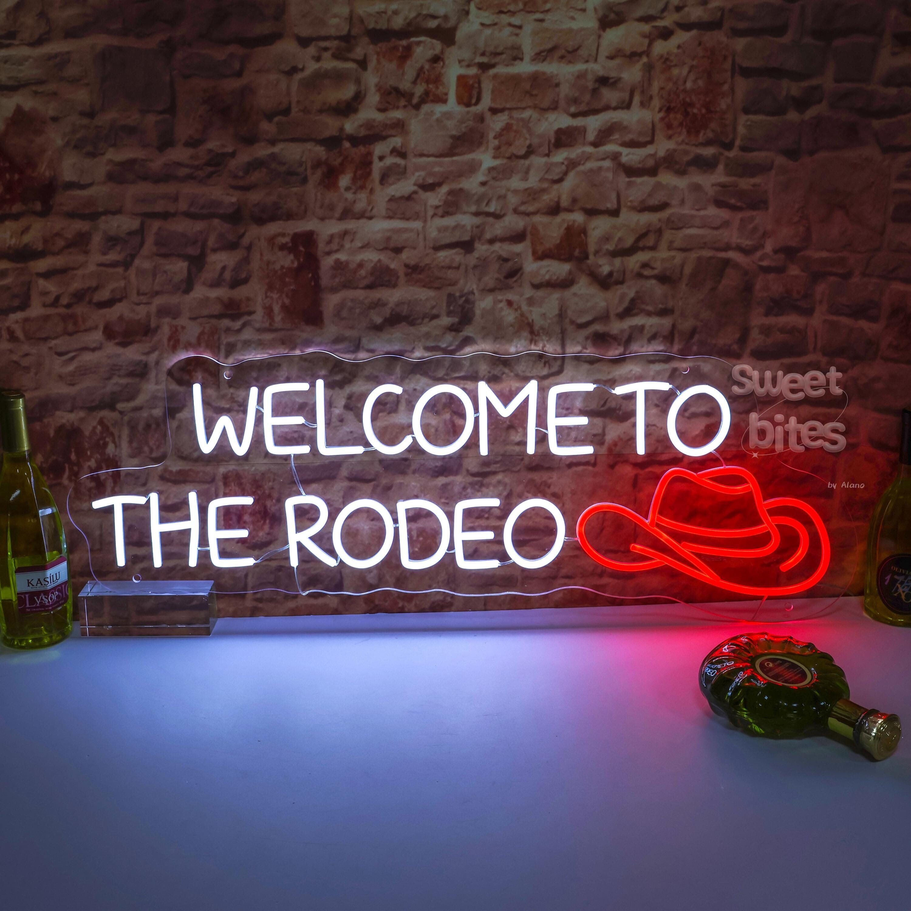 Custom Cowgirl Neon Sign, Welcome To The Rodeo Neon Sign, Western Wall Art, Cowgirl Gifts, Cowgirl Decor, Cowboy Decor,Home Decor,Rodeo Gift