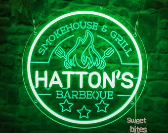 Insegna al neon personalizzata per barbecue, insegna per barbecue impermeabile IP67, insegna per affumicatoio, insegna per barbecue, insegna per barbecue, arte murale per barbecue, regali per la festa del papà