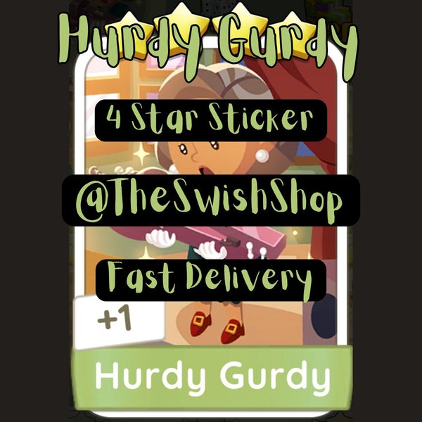 Hurdy Gurdy 4 star sticker MoGo fast delivery