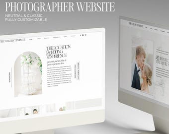 Modello di sito web per fotografi di matrimoni Showit: guida SEO fai da te e guida ai prezzi per i clienti (download digitale)