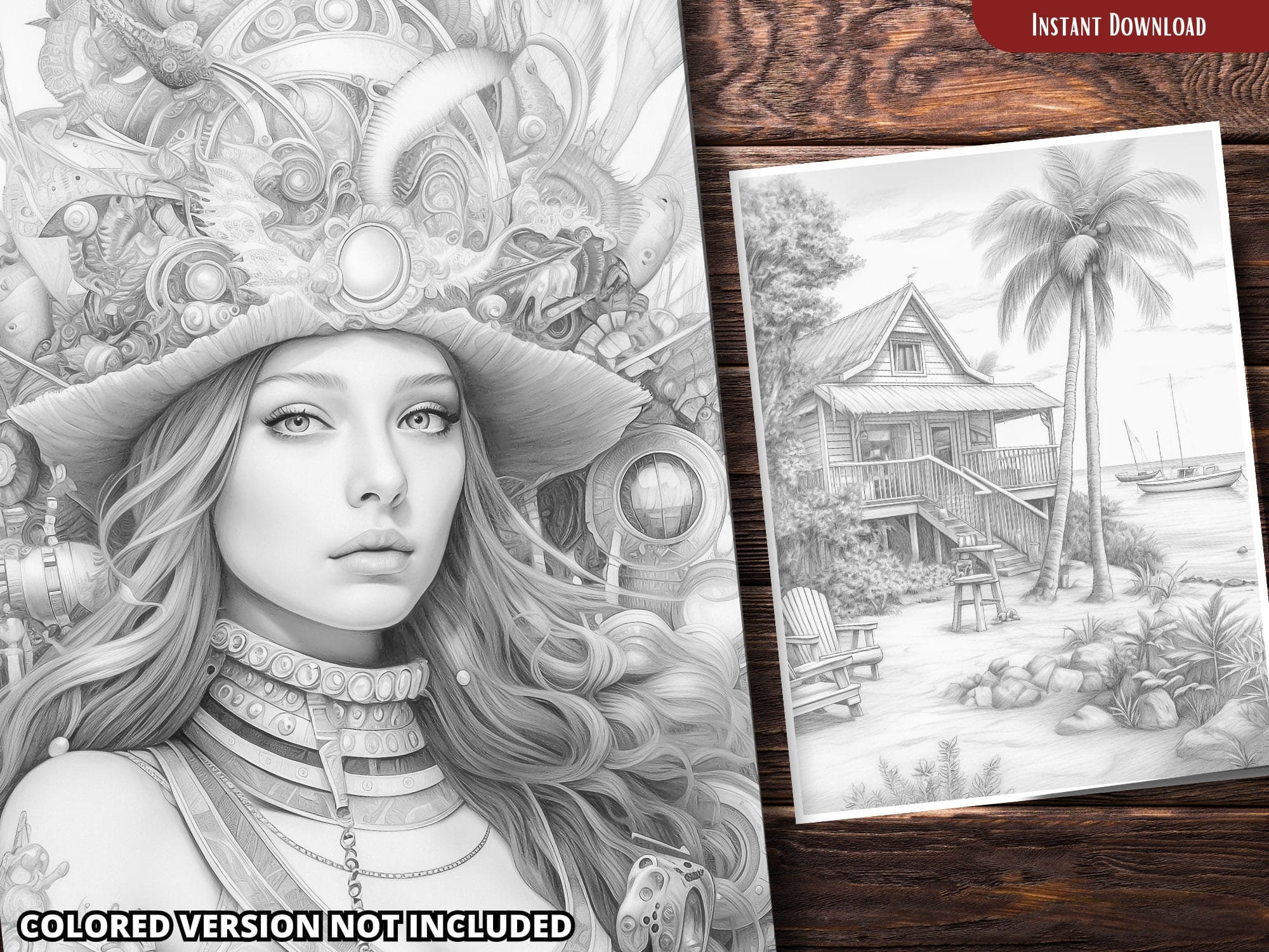 Like Colouring 4 Mix of Coloring Pages for Adults and for Kids Grayscale Coloring ...
