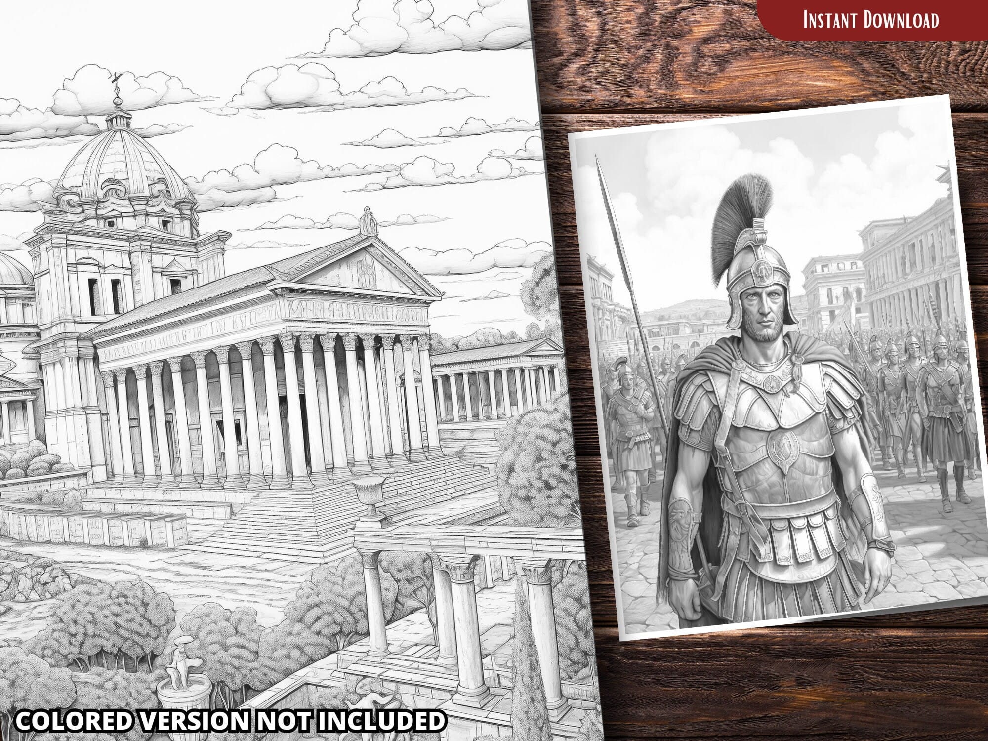 Rome Coloring Pages for Adults and for Kids for Relax and Stress Relief ...